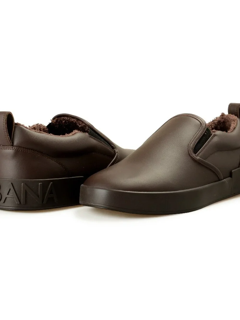Dolce & Gabbana Men's Brown Leather Slip On Loafers Shoes US 11 IT 44